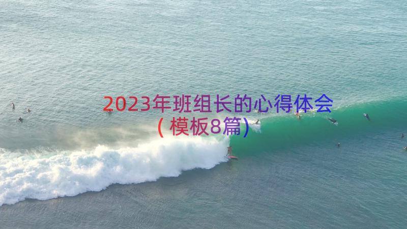 2023年班组长的心得体会(模板8篇)