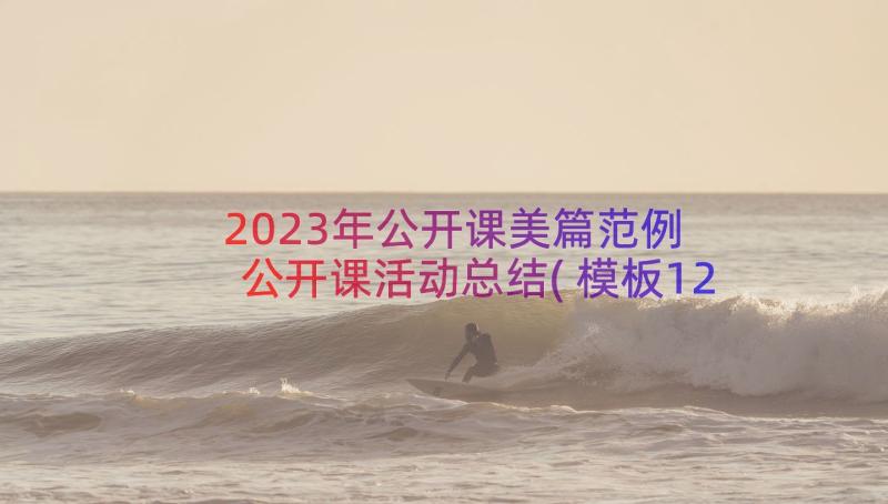 2023年公开课美篇范例 公开课活动总结(模板12篇)