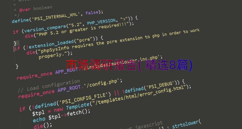市场调研报告(精选8篇)