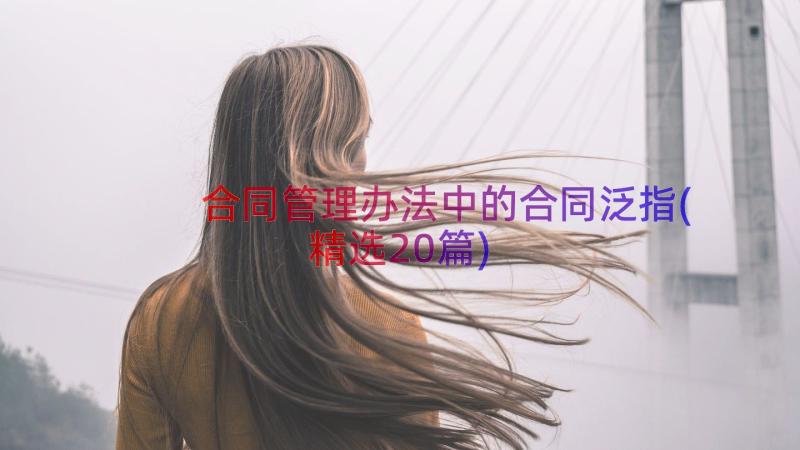 合同管理办法中的合同泛指(精选20篇)