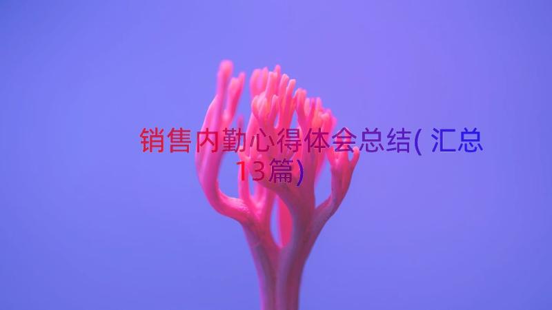 销售内勤心得体会总结(汇总13篇)