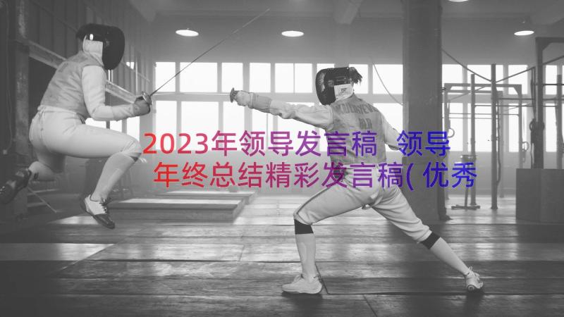 2023年领导发言稿 领导年终总结精彩发言稿(优秀20篇)