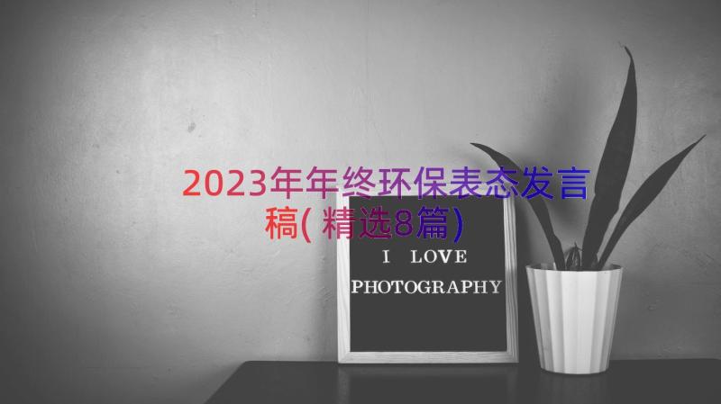 2023年年终环保表态发言稿(精选8篇)