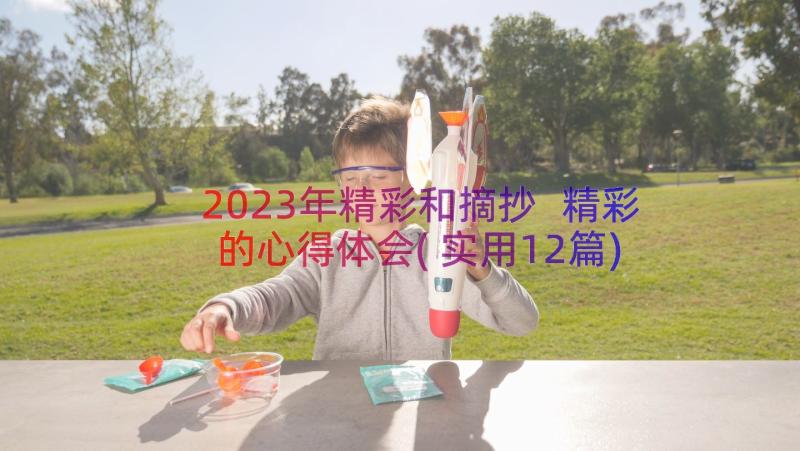 2023年精彩和摘抄 精彩的心得体会(实用12篇)