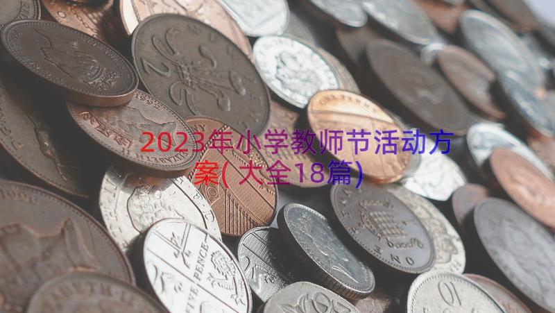 2023年小学教师节活动方案(大全18篇)