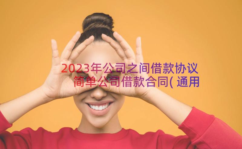 2023年公司之间借款协议 简单公司借款合同(通用10篇)