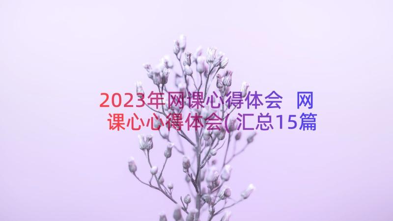 2023年网课心得体会 网课心心得体会(汇总15篇)