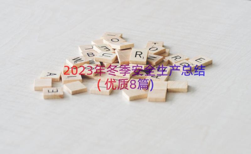 2023年冬季安全生产总结(优质8篇)