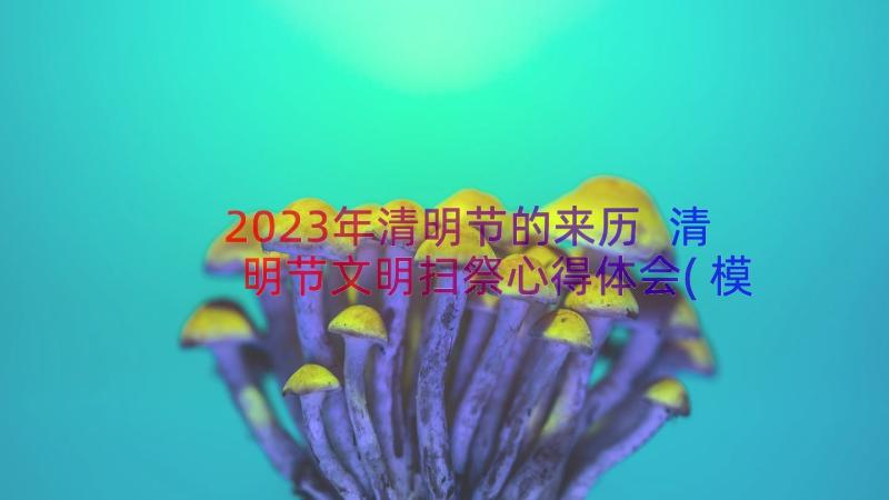 2023年清明节的来历 清明节文明扫祭心得体会(模板18篇)