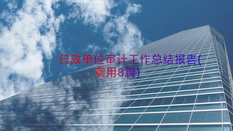 行政单位审计工作总结报告(实用8篇)