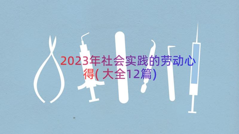 2023年社会实践的劳动心得(大全12篇)