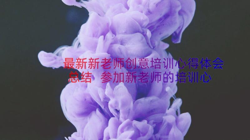 最新新老师创意培训心得体会总结 参加新老师的培训心得体会(优秀13篇)