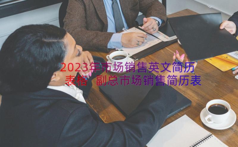 2023年市场销售英文简历表格 副总市场销售简历表格(优质8篇)