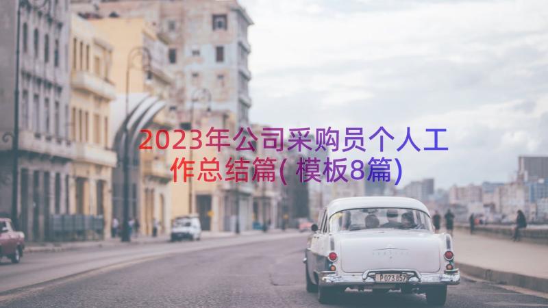 2023年公司采购员个人工作总结篇(模板8篇)