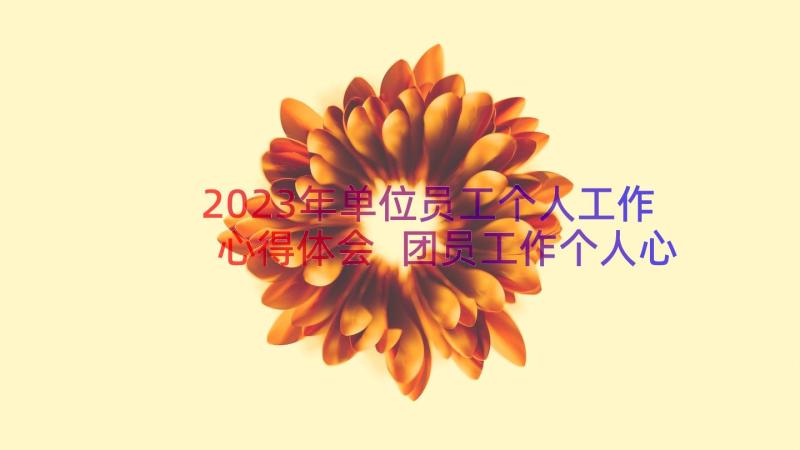 2023年单位员工个人工作心得体会 团员工作个人心得体会高中(模板11篇)