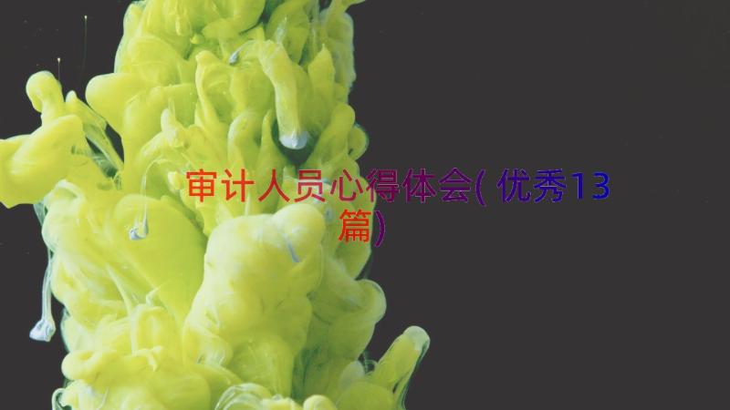 审计人员心得体会(优秀13篇)