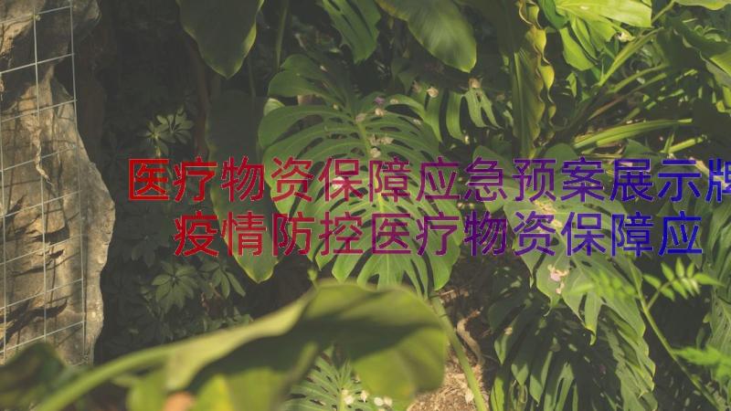 医疗物资保障应急预案展示牌 疫情防控医疗物资保障应急预案(模板17篇)