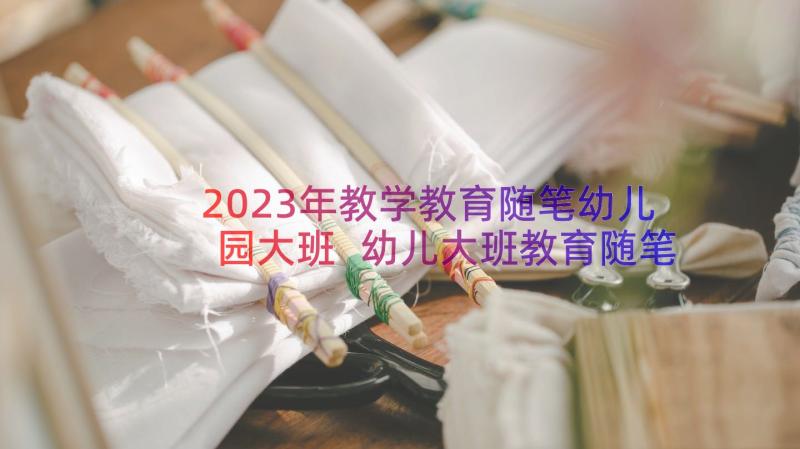 2023年教学教育随笔幼儿园大班 幼儿大班教育随笔(模板17篇)