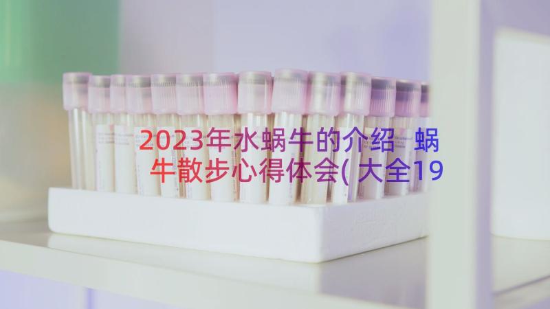 2023年水蜗牛的介绍 蜗牛散步心得体会(大全19篇)