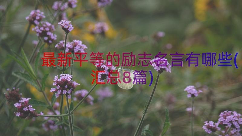 最新平等的励志名言有哪些(汇总8篇)