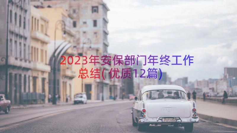 2023年安保部门年终工作总结(优质12篇)