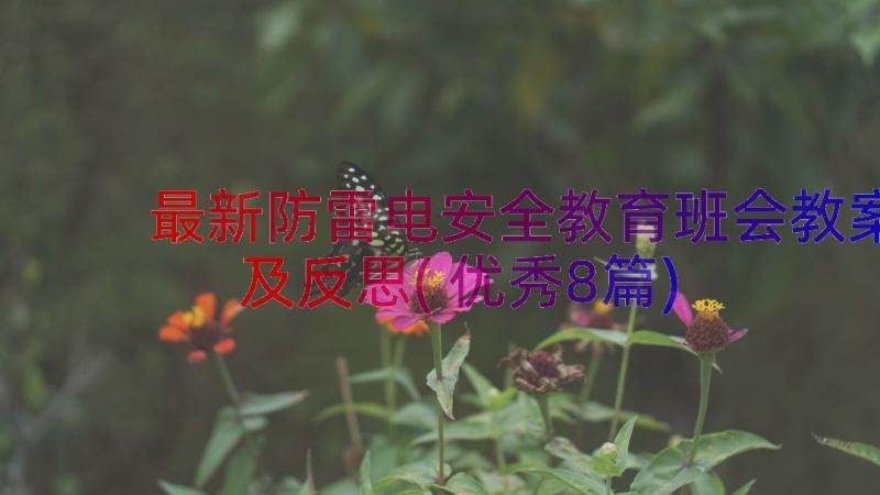 最新防雷电安全教育班会教案及反思(优秀8篇)