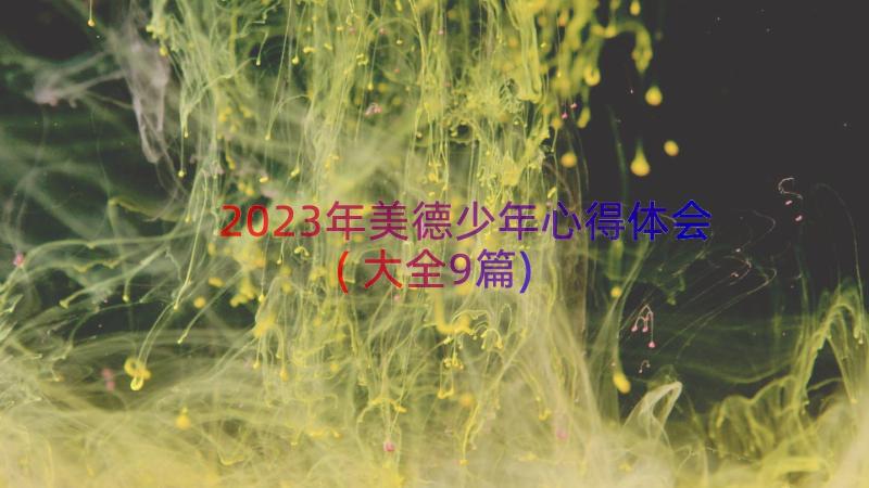 2023年美德少年心得体会(大全9篇)