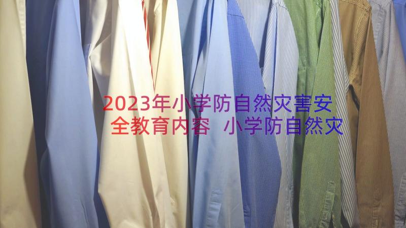 2023年小学防自然灾害安全教育内容 小学防自然灾害安全教育教案(实用11篇)