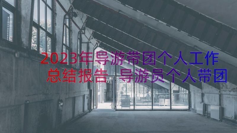 2023年导游带团个人工作总结报告 导游员个人带团工作总结(大全8篇)