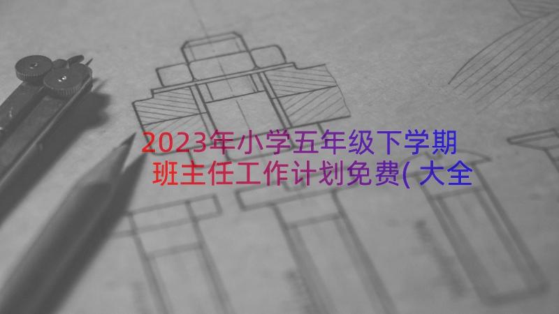 2023年小学五年级下学期班主任工作计划免费(大全18篇)