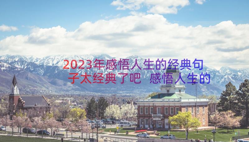 2023年感悟人生的经典句子太经典了吧 感悟人生的经典句子(精选9篇)