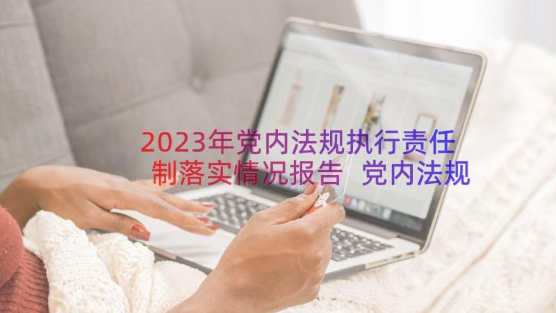 2023年党内法规执行责任制落实情况报告 党内法规执行责任制落实情况(汇总8篇)