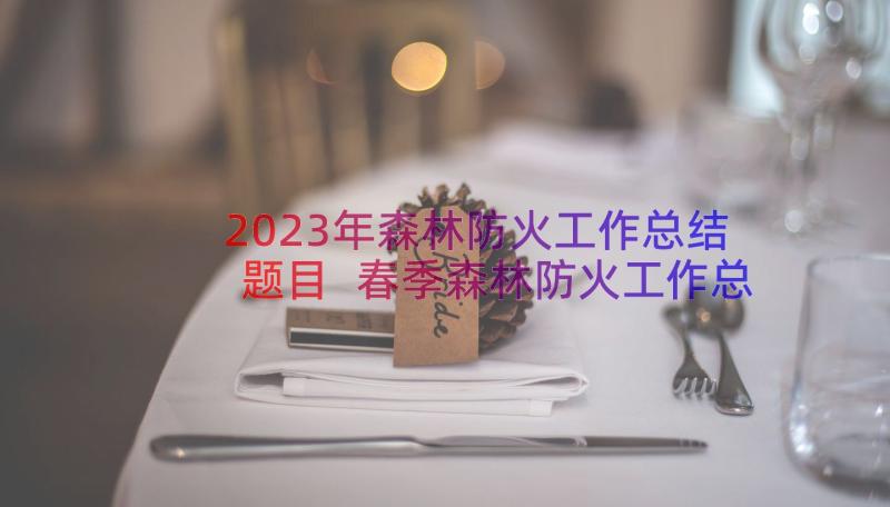 2023年森林防火工作总结题目 春季森林防火工作总结(通用10篇)