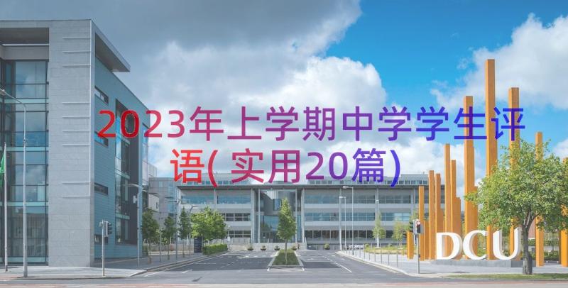 2023年上学期中学学生评语(实用20篇)