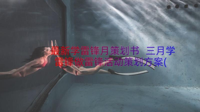 最新学雷锋月策划书 三月学雷锋做雷锋活动策划方案(汇总14篇)