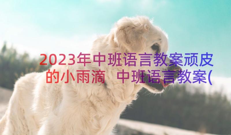 2023年中班语言教案顽皮的小雨滴 中班语言教案(优质10篇)