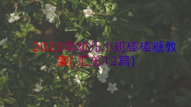 2023年幼儿小班棒棒糖教案(汇总12篇)