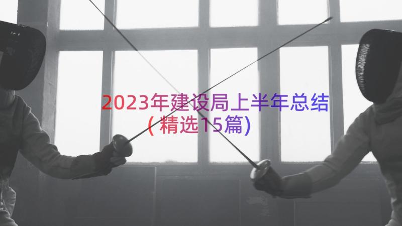 2023年建设局上半年总结(精选15篇)