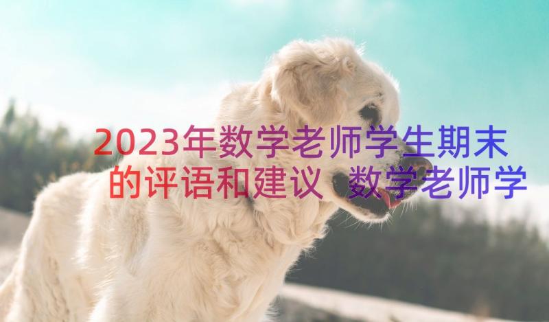 2023年数学老师学生期末的评语和建议 数学老师学生期末的评语(通用11篇)