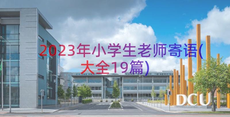 2023年小学生老师寄语(大全19篇)