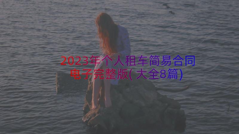 2023年个人租车简易合同电子完整版(大全8篇)