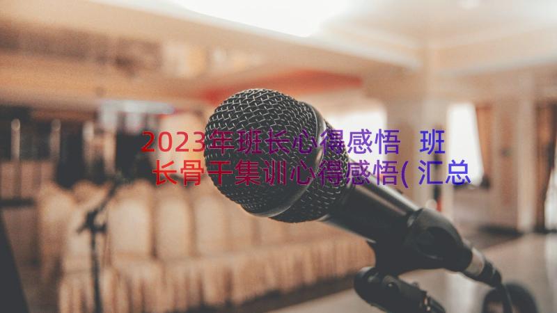 2023年班长心得感悟 班长骨干集训心得感悟(汇总8篇)