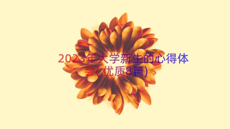 2023年大学新生的心得体会(优质8篇)