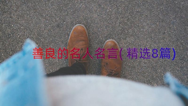 善良的名人名言(精选8篇)