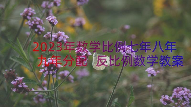 2023年数学比例七年八年九年分配 反比例数学教案(汇总9篇)