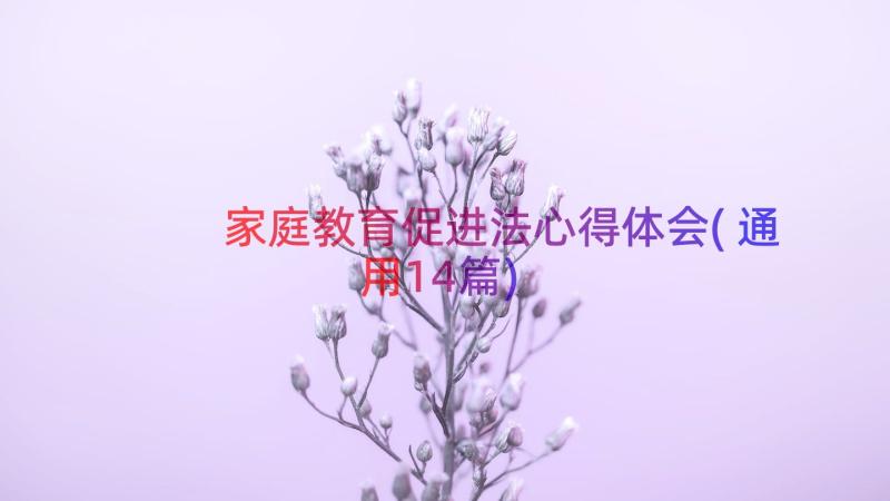 家庭教育促进法心得体会(通用14篇)