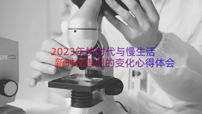 2023年快时代与慢生活 新时代惠州的变化心得体会(优秀14篇)