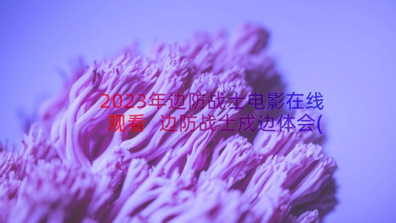 2023年边防战士电影在线观看 边防战士戍边体会(通用14篇)