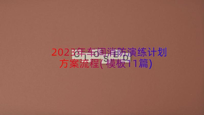 2023年车间消防演练计划方案流程(模板11篇)