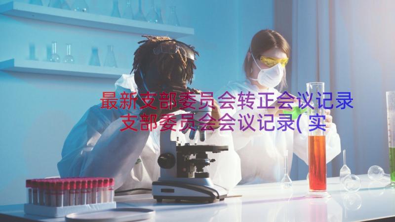 最新支部委员会转正会议记录 支部委员会会议记录(实用11篇)